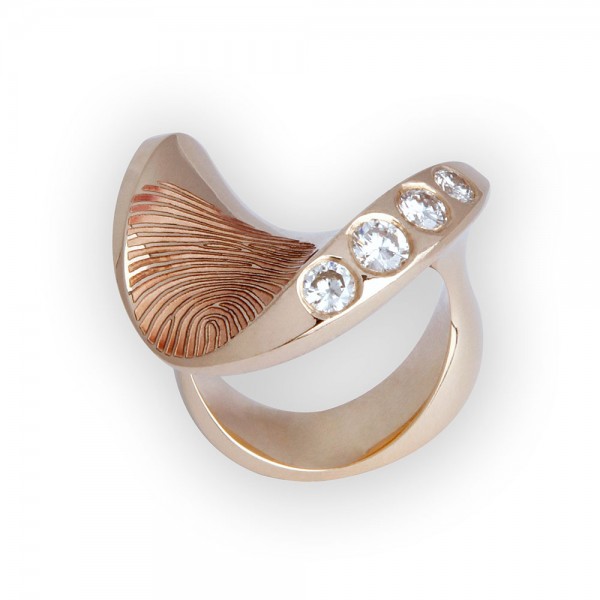ring met vingerafdruk