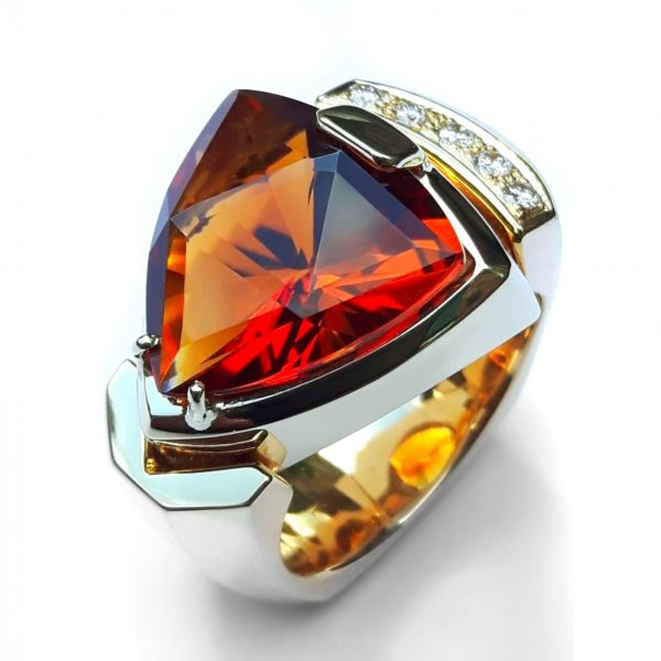ring met madeira citrien