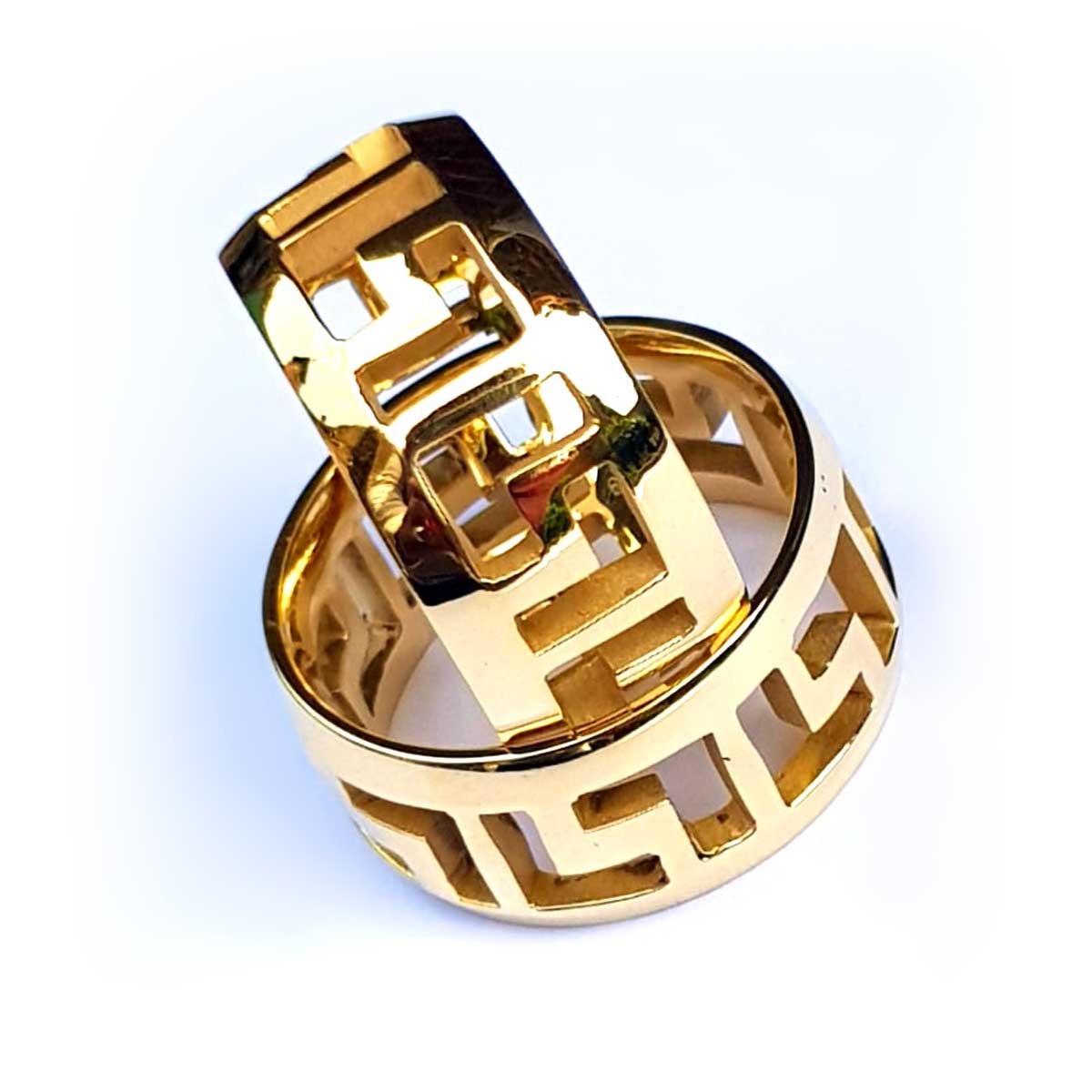 Trouwringen met meanderlijn